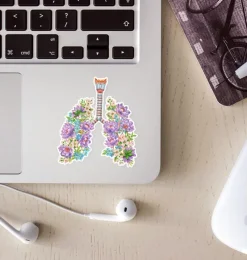 Codex Anatomicus Stickers^Lungs anatomy sticker - Floral