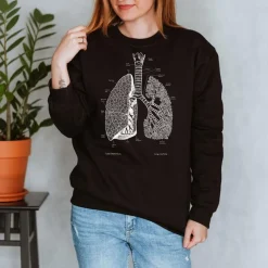 Codex Anatomicus Sweatshirts^Lungs Unisex Sweatshirt - Chalkboard
