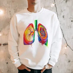 Codex Anatomicus Sweatshirts^Lungs Unisex Sweatshirt - Watercolor