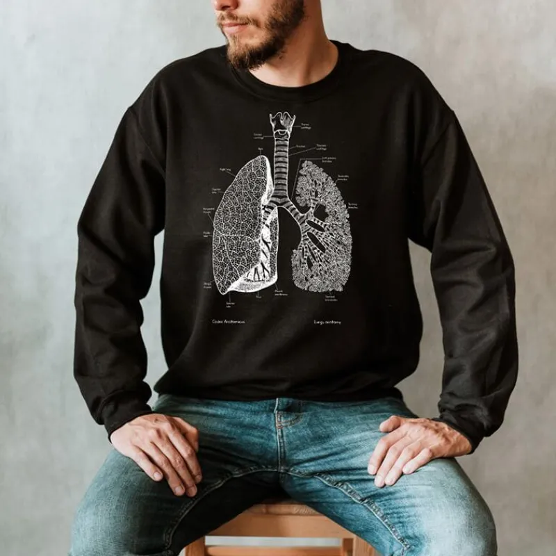 Codex Anatomicus Sweatshirts^Lungs Unisex Sweatshirt - Chalkboard