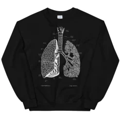 Codex Anatomicus Sweatshirts^Lungs Unisex Sweatshirt - Chalkboard