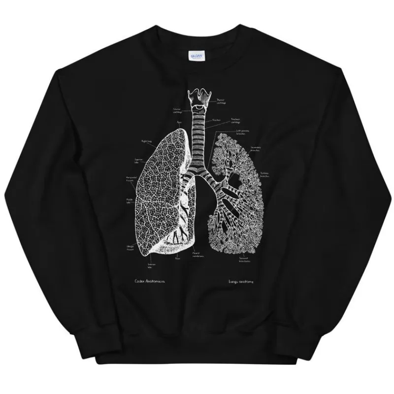Codex Anatomicus Sweatshirts^Lungs Unisex Sweatshirt - Chalkboard