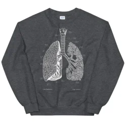 Codex Anatomicus Sweatshirts^Lungs Unisex Sweatshirt - Chalkboard