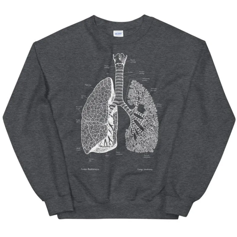 Codex Anatomicus Sweatshirts^Lungs Unisex Sweatshirt - Chalkboard