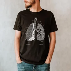 Codex Anatomicus T-shirts^Lungs Unisex T-Shirt - Chalkboard