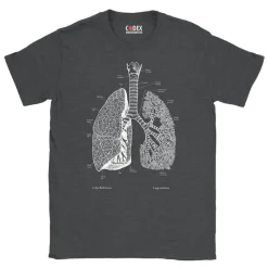 Codex Anatomicus T-shirts^Lungs Unisex T-Shirt - Chalkboard