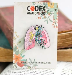 Codex Anatomicus Enamel Pins^Lungs with flowers - Enamel pin