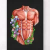 Codex Anatomicus Full Body Anatomy^Male torso muscles - Floral - Black