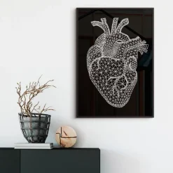 Codex Anatomicus Heart Anatomy^Minimal geometric heart - Black