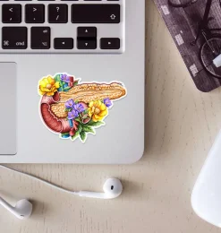 Codex Anatomicus Stickers^Pancreas anatomy sticker - Floral