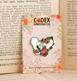 Codex Anatomicus Enamel Pins^Pelvic bone with flowers - Enamel pin