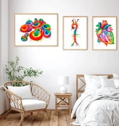 Codex Anatomicus Various Organs^Red blood cells - Watercolor splash