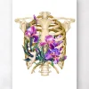 Codex Anatomicus Skull & Skeleton^Rib cage anatomy - Floral - White