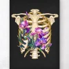Codex Anatomicus Skull & Skeleton^Rib cage anatomy - Floral - Black
