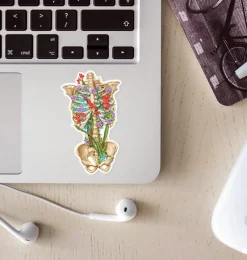 Codex Anatomicus Stickers^Rib cage anatomy sticker II - Floral