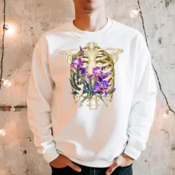 Codex Anatomicus Sweatshirts^Rib cage I Unisex Sweatshirt - Floral