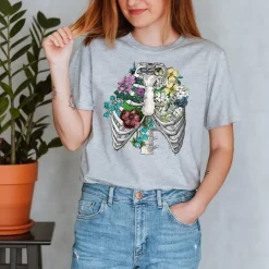 Codex Anatomicus T-shirts^Rib Cage II Unisex T-Shirt - Floral