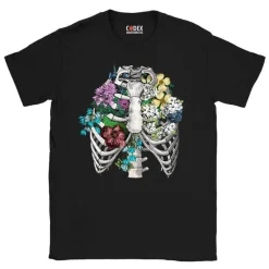 Codex Anatomicus T-shirts^Rib Cage II Unisex T-Shirt - Floral