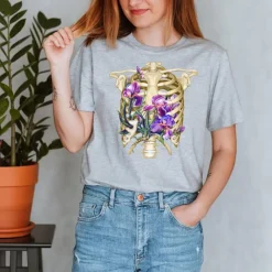 Codex Anatomicus T-shirts^Rib cage Unisex T-Shirt - Floral