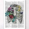 Codex Anatomicus Skull & Skeleton^Rib cage with flowers - Dictionary page