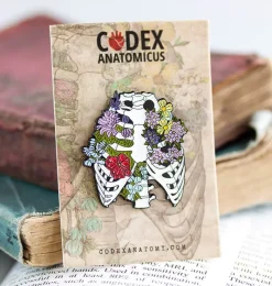 Codex Anatomicus Enamel Pins^Rib cage with flowers - Enamel pin