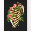 Codex Anatomicus Skull & Skeleton^Rib fracture - Floral - Black