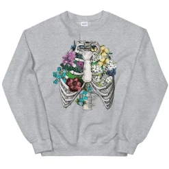 Codex Anatomicus Sweatshirts^Ribcage II Unisex Sweatshirt - Floral