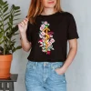 Codex Anatomicus T-shirts^Rod of Asclepius T-Shirt - Floral