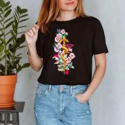 Codex Anatomicus T-shirts^Rod of Asclepius T-Shirt - Floral