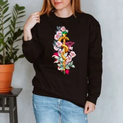 Codex Anatomicus Sweatshirts^Rod of Asclepius Unisex Sweatshirt - Floral