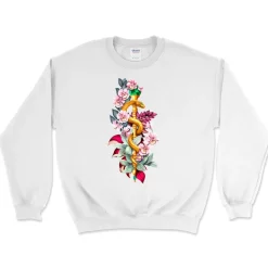 Codex Anatomicus Sweatshirts^Rod of Asclepius Unisex Sweatshirt - Floral