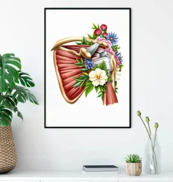 Codex Anatomicus Skull & Skeleton^Rotator cuff tear - Floral - White
