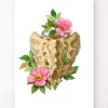 Codex Anatomicus Skull & Skeleton^Sacrum and Coccyx - Floral - White