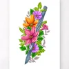 Codex Anatomicus Heart Anatomy^Scalpel with flowers - White