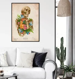 Codex Anatomicus Skull & Skeleton^Skeleton anatomy - Floral - Vintage
