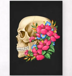 Codex Anatomicus Skull & Skeleton^Skull anatomy III - Floral - Black