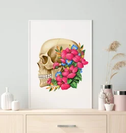 Codex Anatomicus Skull & Skeleton^Skull anatomy III - Floral - White