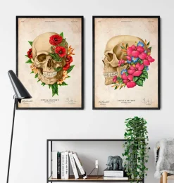 Codex Anatomicus Skull & Skeleton^Skull anatomy III - Floral - Vintage