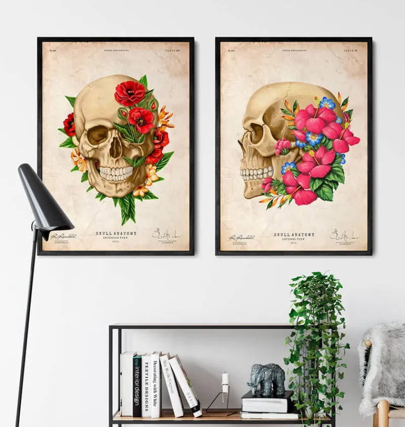 Codex Anatomicus Skull & Skeleton^Skull anatomy III - Floral - Vintage