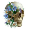 Codex Anatomicus Stickers^Skull anatomy sticker - Floral