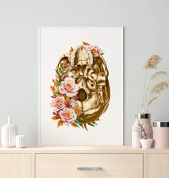 Codex Anatomicus Skull & Skeleton^Skull anatomy V - Floral - White