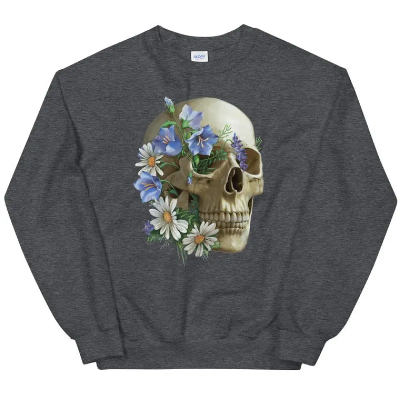 Codex Anatomicus Sweatshirts^Skull Unisex Sweatshirt - Floral