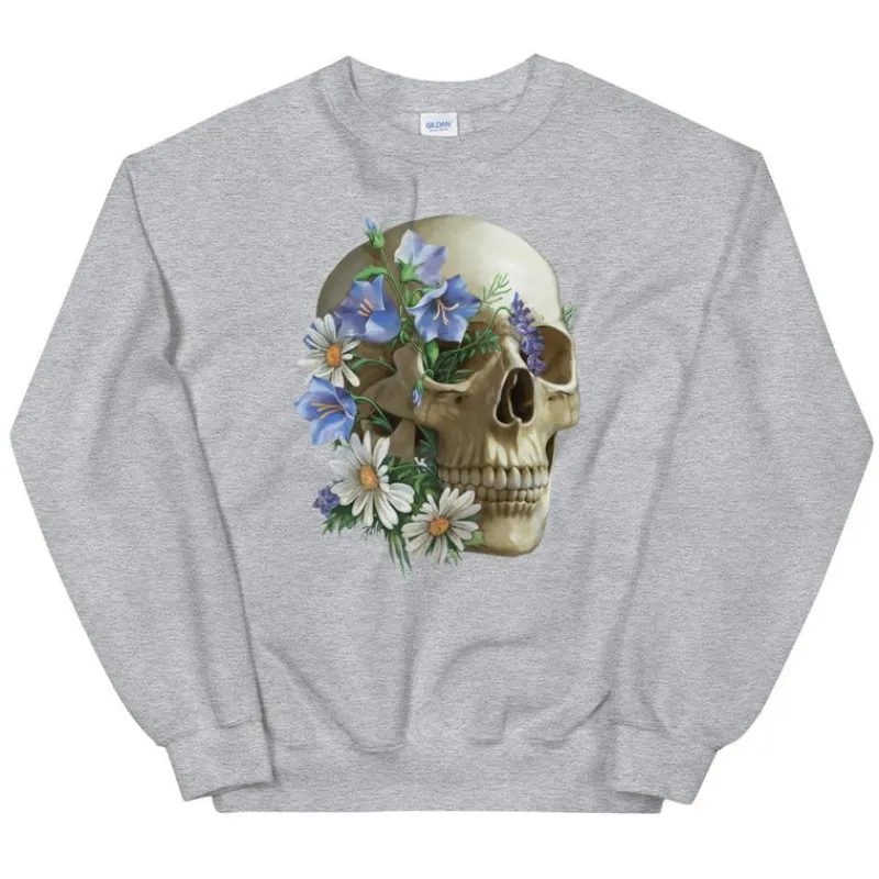 Codex Anatomicus Sweatshirts^Skull Unisex Sweatshirt - Floral