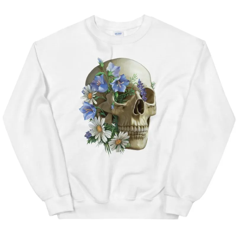 Codex Anatomicus Sweatshirts^Skull Unisex Sweatshirt - Floral
