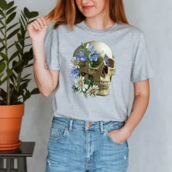 Codex Anatomicus T-shirts^Skull Unisex T-Shirt - Floral