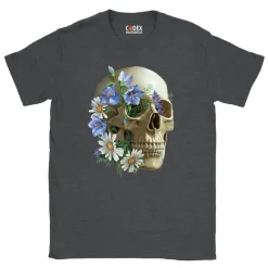 Codex Anatomicus T-shirts^Skull Unisex T-Shirt - Floral