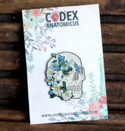 Codex Anatomicus Enamel Pins^Skull with flowers - Enamel pin