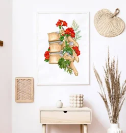 Codex Anatomicus Skull & Skeleton^Spine anatomy II - Floral - White