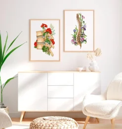 Codex Anatomicus Skull & Skeleton^Spine anatomy II - Floral - White