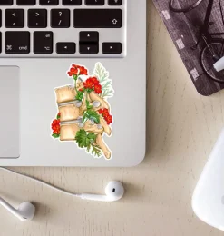 Codex Anatomicus Stickers^Spine anatomy sticker II - Floral